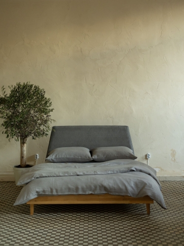 Pościel PURE LINEN - stalowy